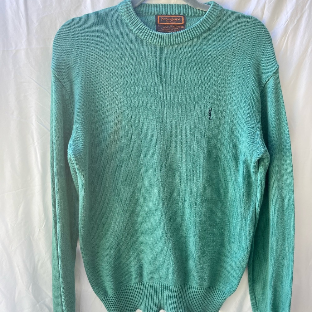 Yves Saint Laurent Blue Green Sweater